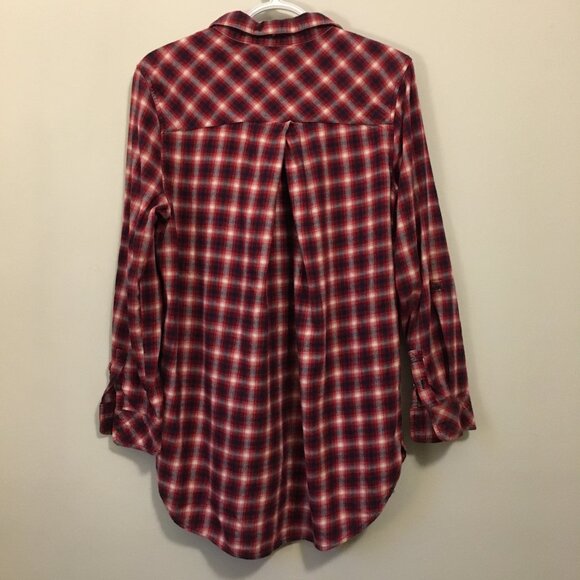 Boston Traders Long Cotton Plaid Button Down Shirt - Picture 2 of 16